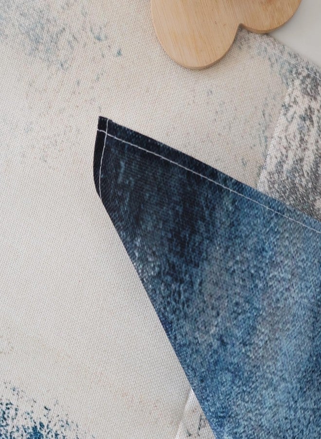 OYIMUA Blue Table Runner Modern Art Farmhouse Linen Table Runners Dresser Runner Long Rustic Runner Table Decor Dining Room Party Coffee Runner for Table 13x72 Inches - Image 5