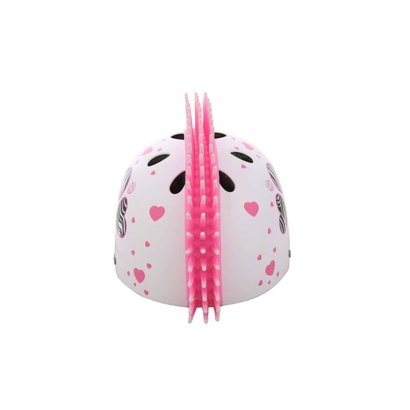 STREETJAM Street Jam Zebra Hearts Kids' Helmet (M, 55-58 cm, White/Pink) - Image 1