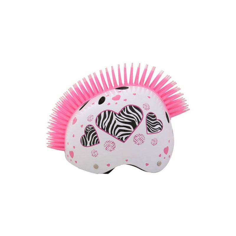 STREETJAM Street Jam Zebra Hearts Kids' Helmet (M, 55-58 cm, White/Pink) - Image 2