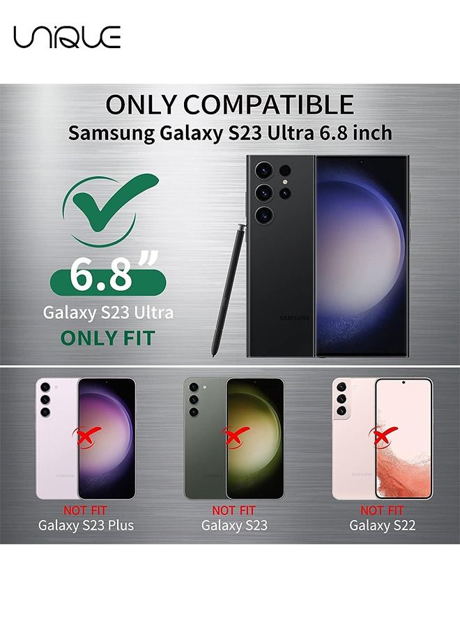 Unique [2 Pack] Compatible Samsung Galaxy S23 Ultra Camera Lens Protector, HD Tempered Glass Screen Protector, Case Friendly, Easy Installation, Scratch Resistant Cover Film - Black - Image 2