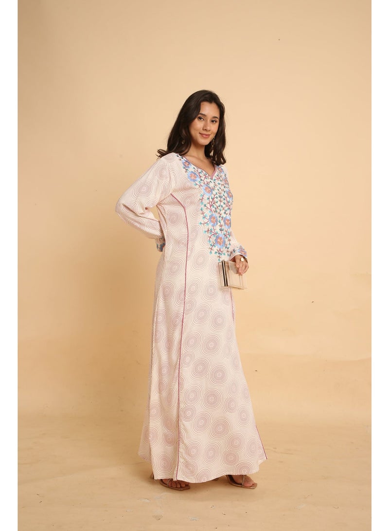 HANA & SARA Women Long Trendy Printed Arabic Jalabiya For Women - Image 2