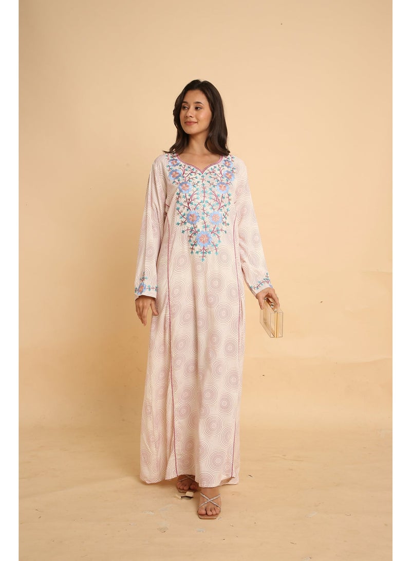 HANA & SARA Women Long Trendy Printed Arabic Jalabiya For Women - Image 5