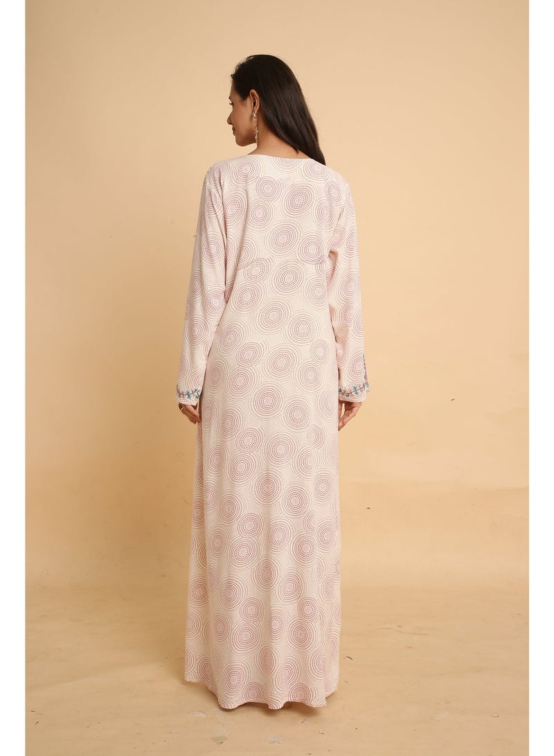 HANA & SARA Women Long Trendy Printed Arabic Jalabiya For Women - Image 3