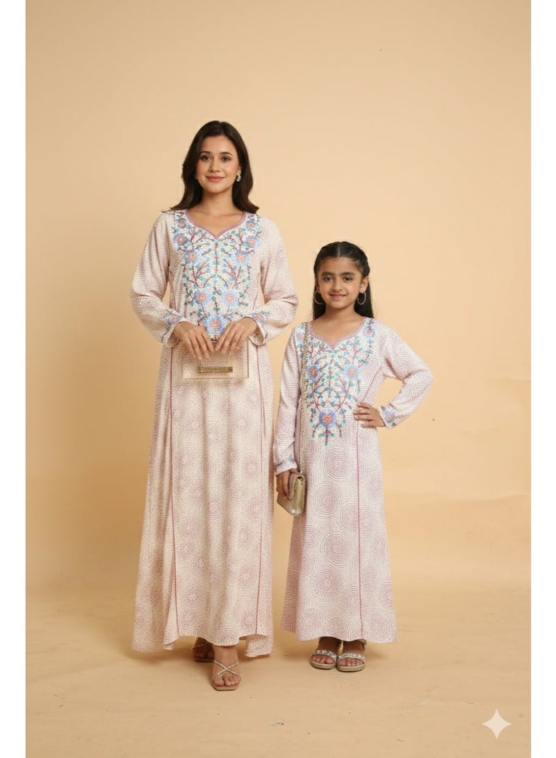 HANA & SARA Women Long Trendy Printed Arabic Jalabiya For Women - Image 1