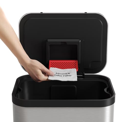 iTouchless Official Trash Can Deodorizer AbsorbX 3-Pack All Natural Activated Charcoal Odor Absorber Stops Garbage Smells, Compost Bin Filter Air Freshener for 8 Gal & Larger Trashcan with Compartment - Image 4