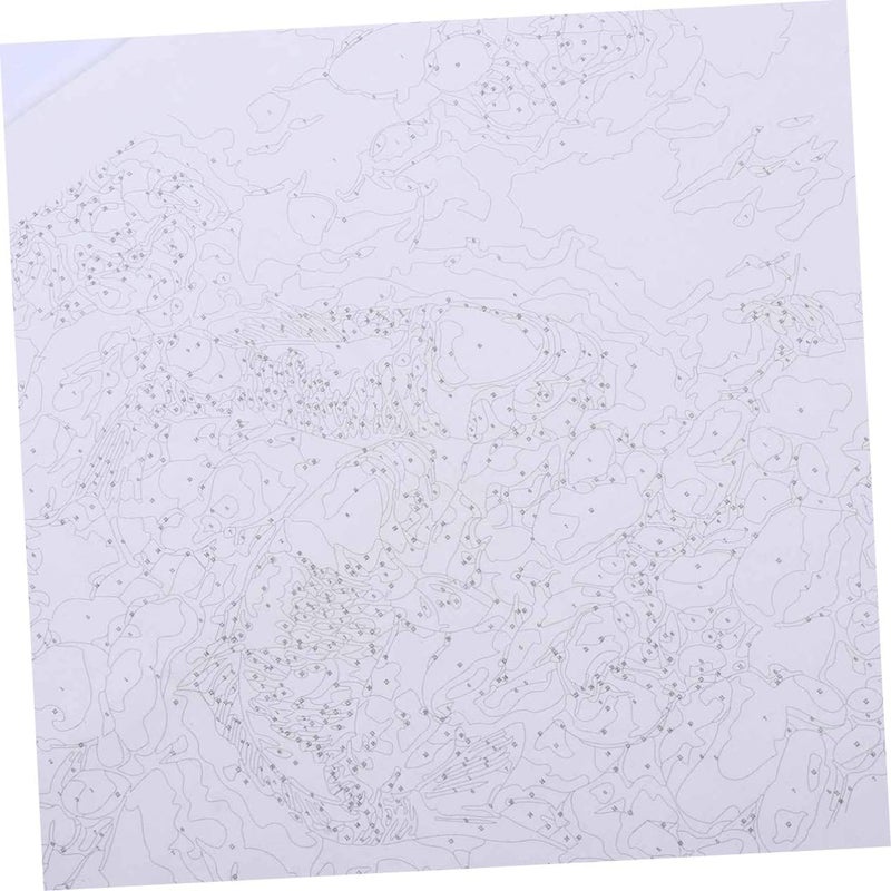 klarako Kit Decorative Decoration Painting Beige Picture Beginner Decor Paint DIY Canvas Home Pattern Craft Learner X Oil Double-fish Digital Children Wall Frameless by Crafts Adult - Image 3