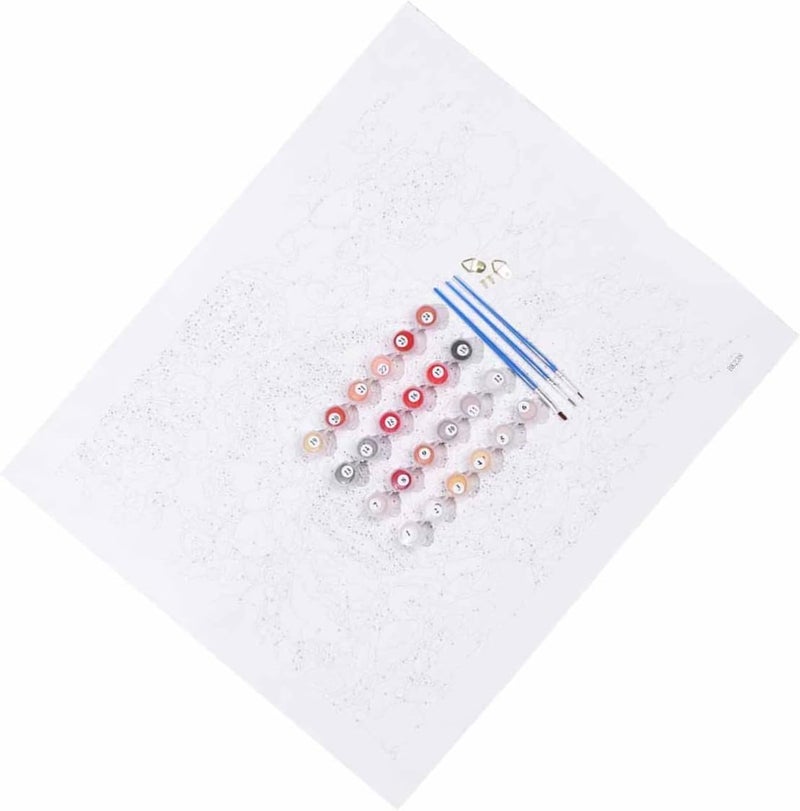 klarako Kit Decorative Decoration Painting Beige Picture Beginner Decor Paint DIY Canvas Home Pattern Craft Learner X Oil Double-fish Digital Children Wall Frameless by Crafts Adult - Image 1