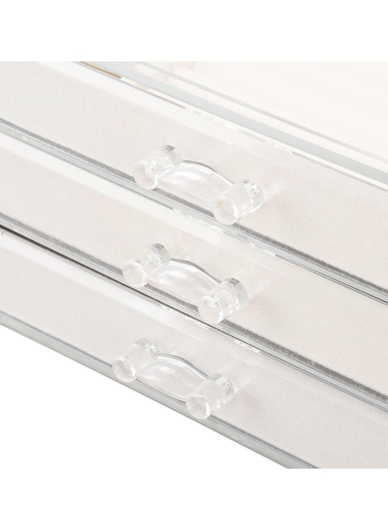 GGOOT Acrylic Jewelry Organizer Box, Jewelry Organizer Tray with 3 Drawers Clear Jewelry Organizer Container for Women Earring Rings Bangle Bracelet and Necklace Display Case - Image 5
