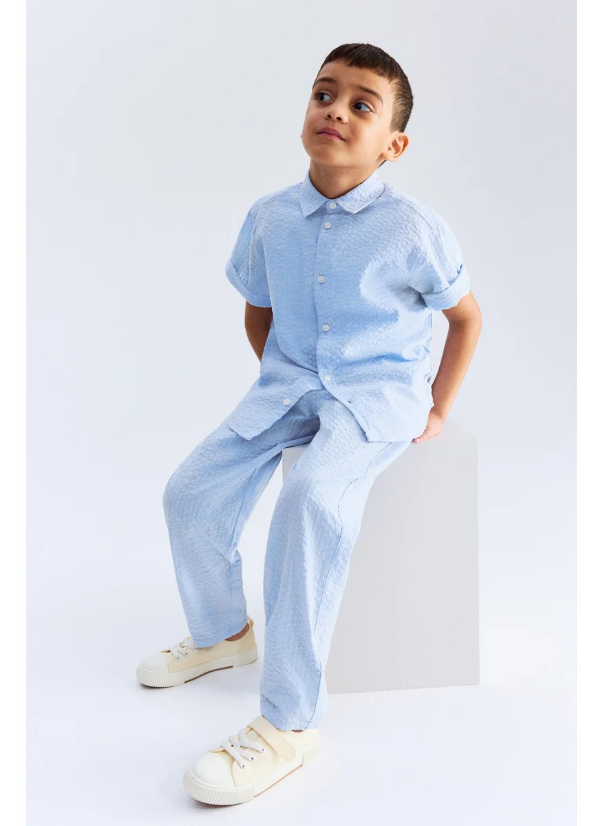 H&M Cotton Seersucker Trousers