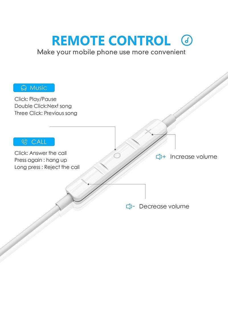 LEDIN Earbuds Headphones Wired Earphones with Microphone and Volume Control, Compatible with iPhone 13 13Pro 13Pro MAx 12,11 Pro Max,Xs Max,XR,X,7,8 Plus - Image 4