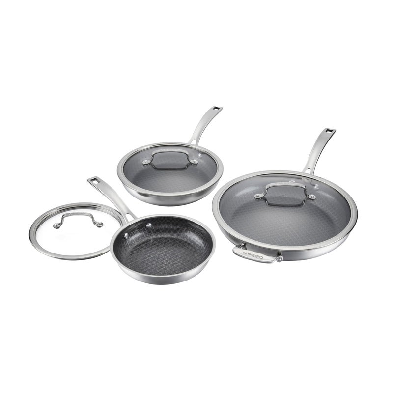 Cuisinart FusionPlus Hybrid Stainless Steel Cookware Set 6Piece Skillet Cooking Set with PFASFree PURELYSEAR Ceramic Technology Scratch Proof Cool Grip Handles Dishwasher Safe - Image 2