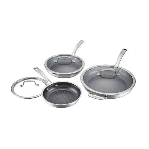 Cuisinart FusionPlus Hybrid Stainless Steel Cookware Set 6Piece Skillet Cooking Set with PFASFree PURELYSEAR Ceramic Technology Scratch Proof Cool Grip Handles Dishwasher Safe - Image 1