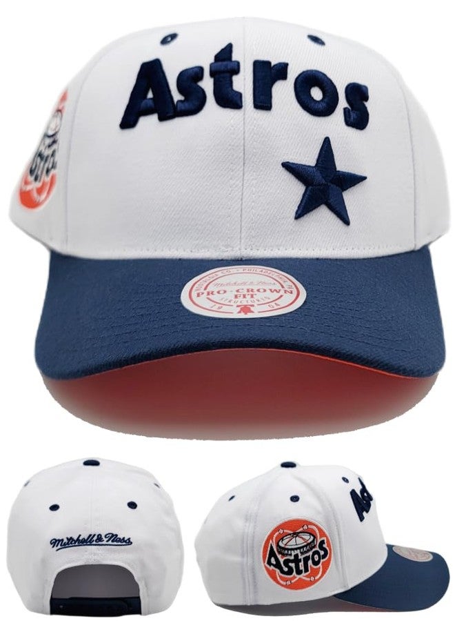 Mitchell & Ness Houston Astros Cooperstown MLB Evergreen Pro Snapback Hat Cap - White - Image 1