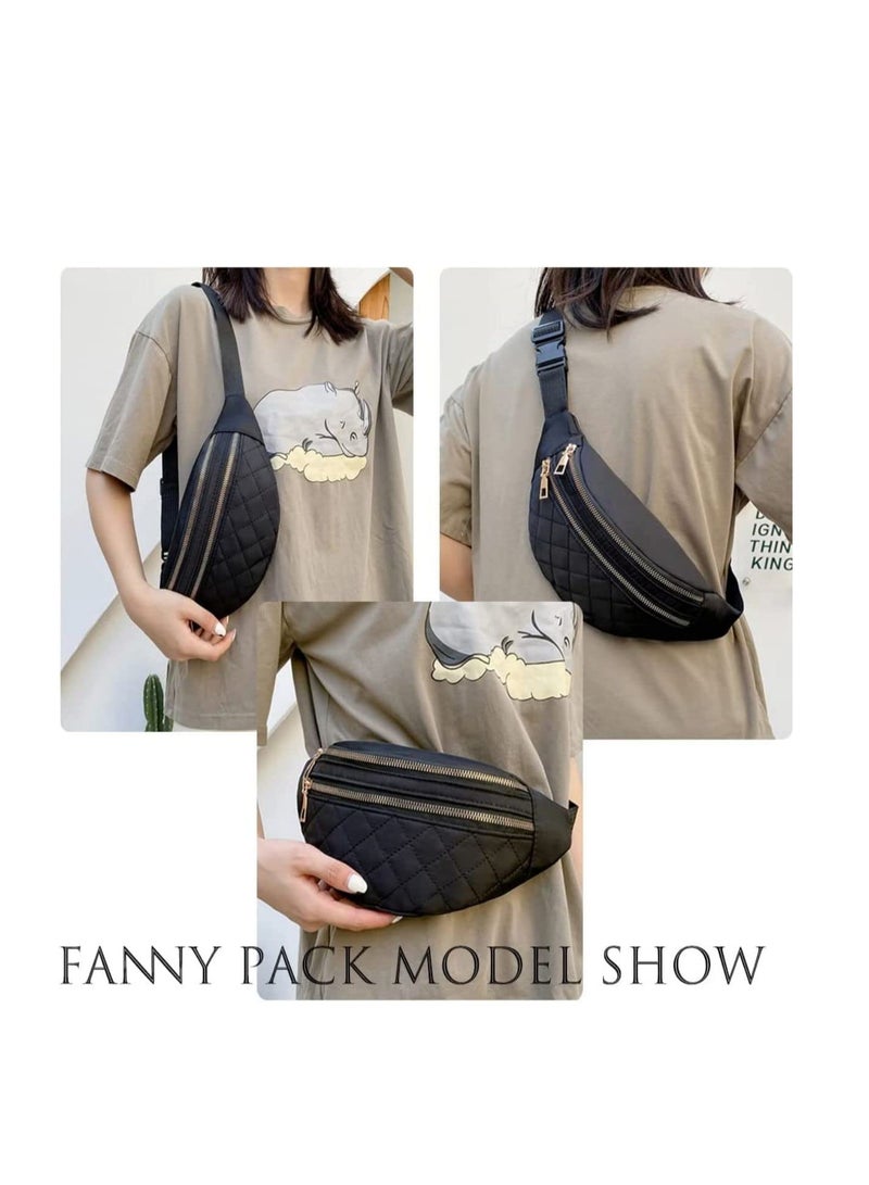 SYOSI Fashionable and C ute women's waist bag, gift for teenage girls, travel hiking bicycle running bag, mobile phone bag with all mobile phones black - Image 5