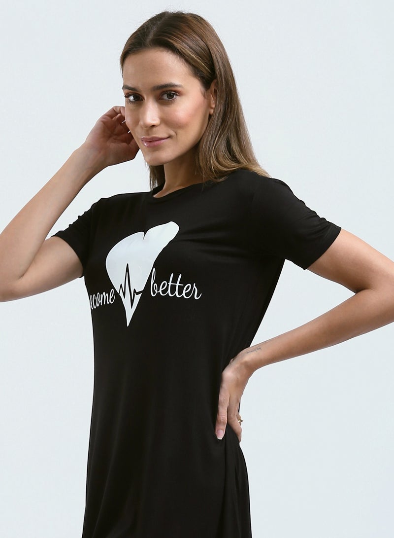 Mesery Sleepshirt Cotton Short Sleeves Printed  - Image 4