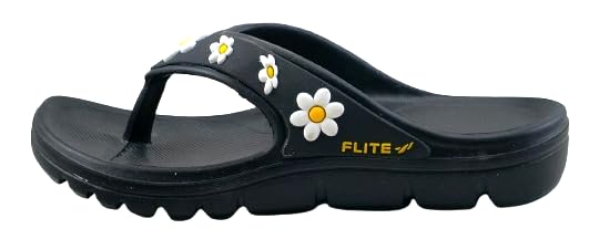 FLITE FL 2055 EVA V-Strap Stylish Slippers for Women & Girls | Soft Cushioned, Non-Slip & Anti-Skid Daily use Flip flop (Black, UK Footwear Size System, Adult, Women, Numeric, Medium, 4) - Image 3