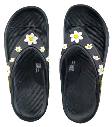 FLITE FL 2055 EVA V-Strap Stylish Slippers for Women & Girls | Soft Cushioned, Non-Slip & Anti-Skid Daily use Flip flop (Black, UK Footwear Size System, Adult, Women, Numeric, Medium, 4) - Image 5