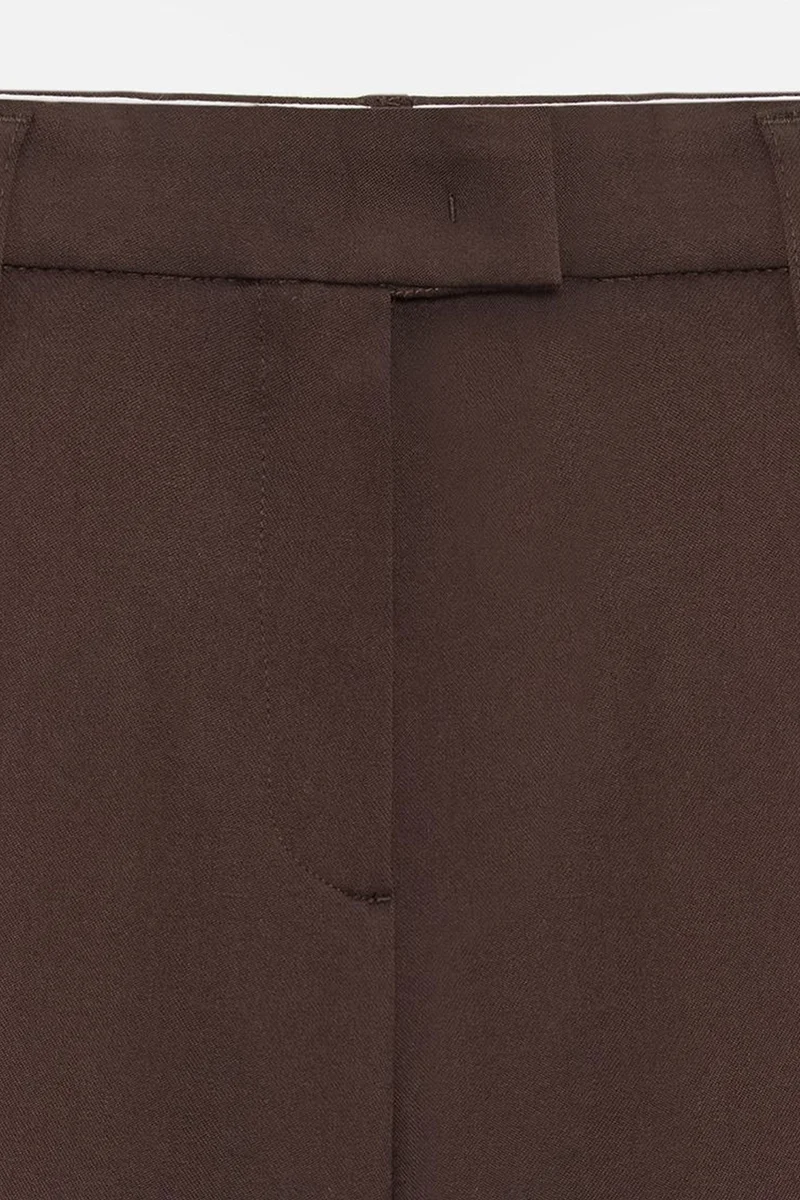 Dilvin Coffee Brown DILVIN Women's High-Waist Wide-Leg Crepe Trousers for Women | Best Price UAE