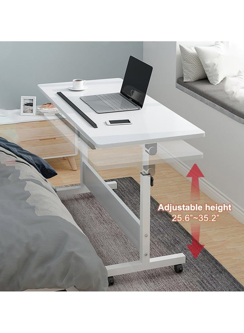 DubaiGallery Rolling Desk Adjustable Height,Rolling Computer Cart,Portable Laptop Desk,Small Adjustable Home Office Desk,Rolling Laptop Desk,Small Portable Desk - Image 3