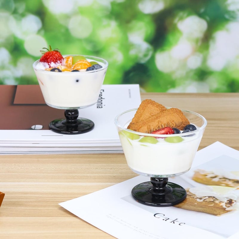 CHPINDAM 9oz Glass Dessert Bowlsice cream sundae bowls Set of 12Dessert Cups for Ice Cream Fruit Pudding small snacks Yogurt and Appetizers 12 - Image 3