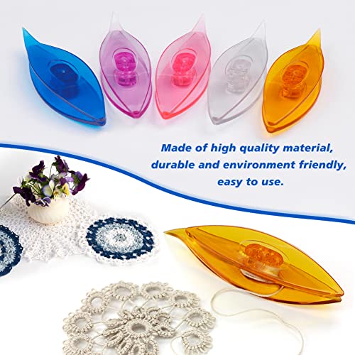 BUTUZE Tatting Shuttle Kit, 10 PCS Plastic Tatting Shuttle with Beading Needles Crochet Hooks Knitting Needles Big Eye Needles Tatting Needles for DIY Hand Lacemaking Craft Tool Weave Yarn Set - Image 3