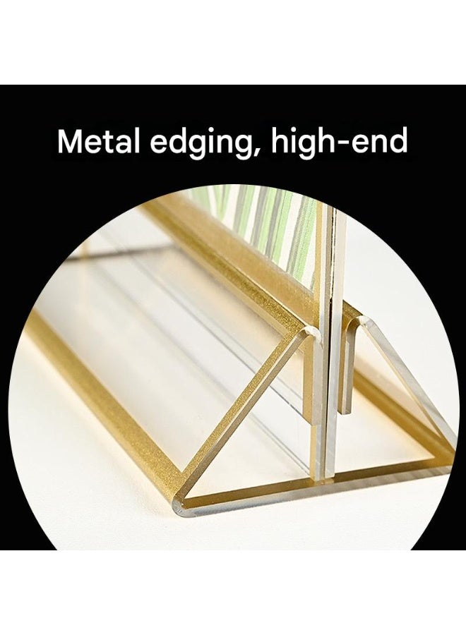 Acrylic Sign Holder,Desktop Display Holder, Poster Menu Holder, Table Number Display Stand，Double Sided Clear Sign Holder for Wedding - Image 2