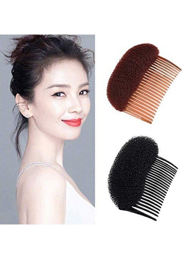 NaRaMax 2Pcs Hair Clip With Sponge Hair Base Inserts Bump It Up Hair Pads Bun Maker Hair Styling Accessories Charming Hair Comb Braid Tool Diy Hair Beauty Tool(Brown) - Image 5