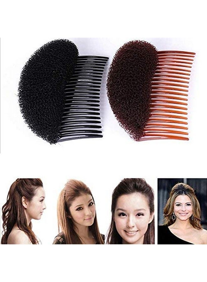 NaRaMax 2Pcs Hair Clip With Sponge Hair Base Inserts Bump It Up Hair Pads Bun Maker Hair Styling Accessories Charming Hair Comb Braid Tool Diy Hair Beauty Tool(Brown) - Image 4