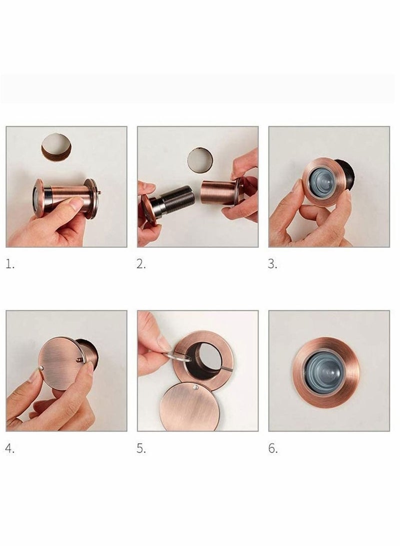 SYOSI Safety Door Viewer Solid Brass 220° Viewer/Peephole with Heavy Duty Rotating Privacy Cover Doors Durable for Home Office Hotel 1.4'' to 2.36'' - Image 5