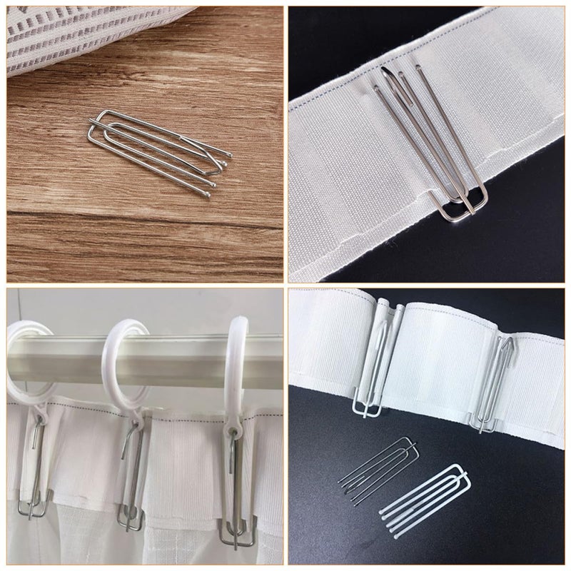 Stainless Steel Rustproof Shower Curtain Hooks 50 Pack 4 Prongs Drapery Clips - Image 5