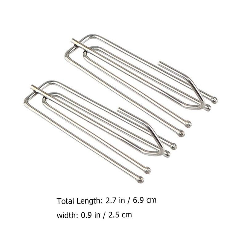 Stainless Steel Rustproof Shower Curtain Hooks 50 Pack 4 Prongs Drapery Clips - Image 3