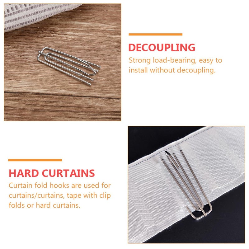 Stainless Steel Rustproof Shower Curtain Hooks 50 Pack 4 Prongs Drapery Clips - Image 4