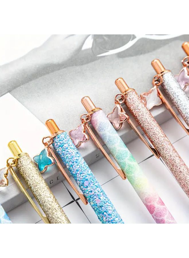 Golden Powder Push Ballpoint Pens 7 Random Styles Four Leaf Clover Accessories - Image 2