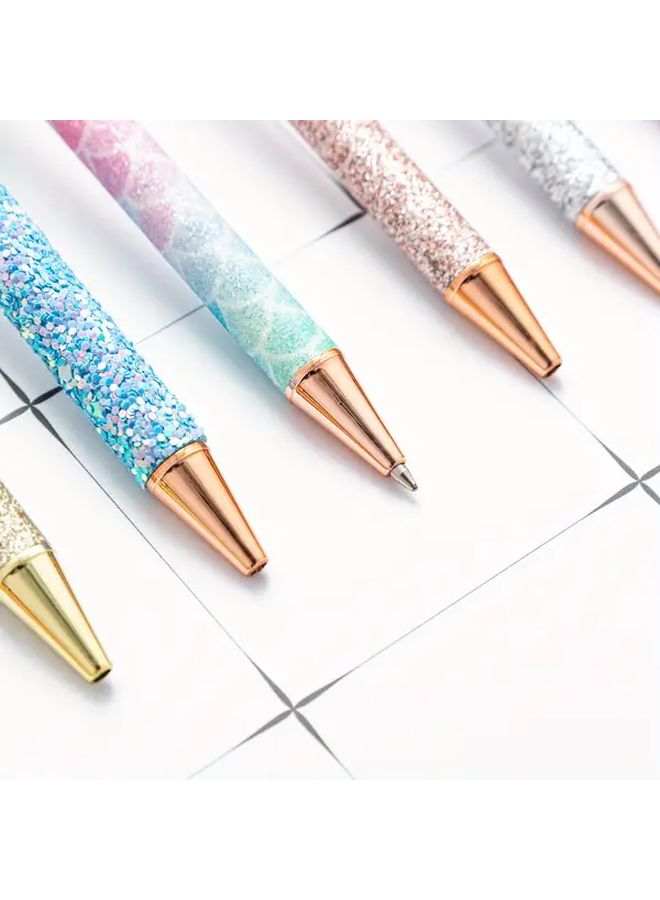 Golden Powder Push Ballpoint Pens 7 Random Styles Four Leaf Clover Accessories - Image 4