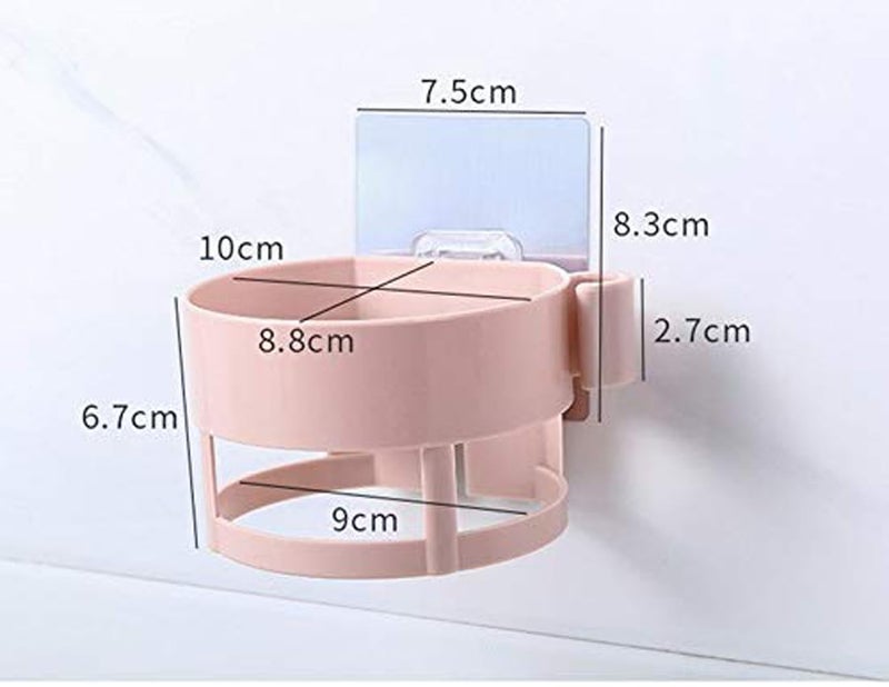 GTC Bathroom, Salon Hair Dryer Holder Rack with Vacuum Suction Cup Wall Mount Round Hairdryer Stand Bathroom Organizer (Color May Very (811-27) - Image 3