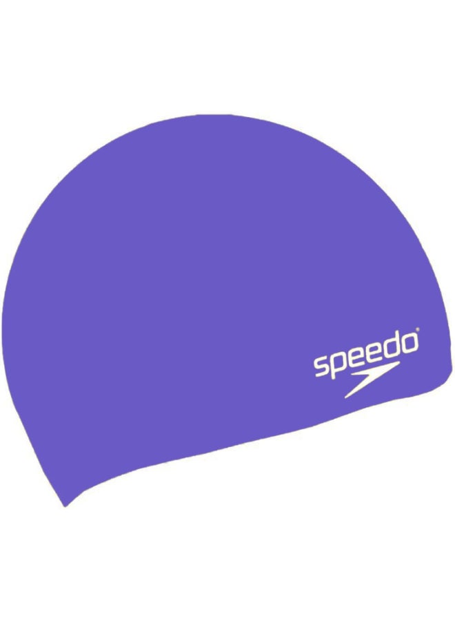Speedo Plain Moulded Silicone Junior Swim Cap - Blue - Image 5