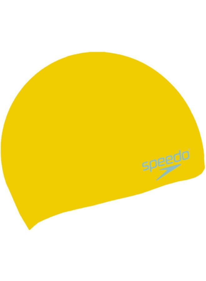 Speedo Plain Moulded Silicone Junior Swim Cap - Blue - Image 2
