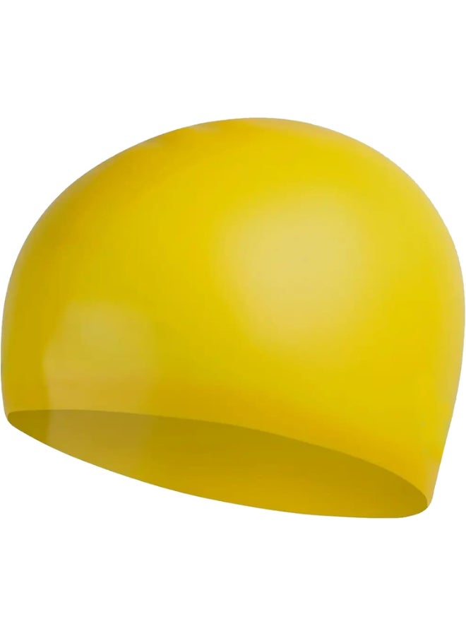 Speedo Plain Moulded Silicone Junior Swim Cap - Blue - Image 3