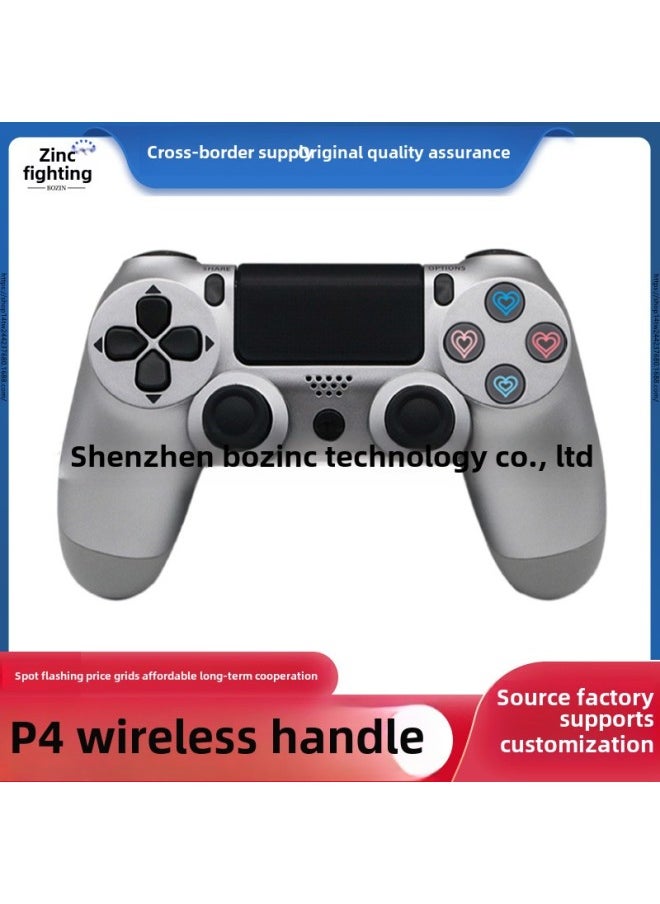Generic - Preferred PS. 4 Game Handle Six Axis Dual Vibration P4 Game Console With Bluetooth Pro Wireless Handle-Product Color:Silver - Image 1