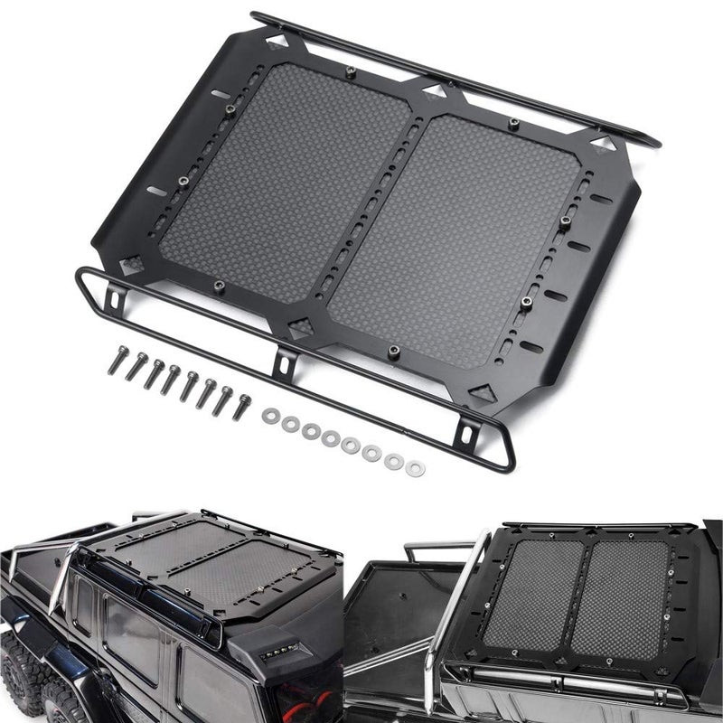 RCLions Metal Roof Rack with Carbon Fiber Panel Upgrades Parts for TRX6 G63 TRX4 G500 110 RC Crawler Car Body Accessories - Image 3