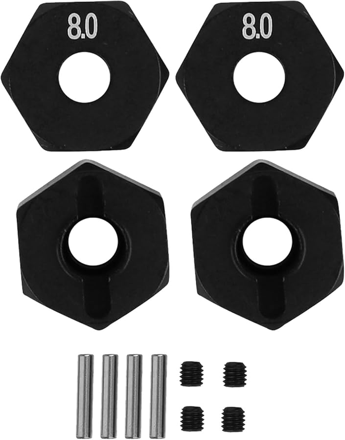 ترقية محور عجلة من سبائك الألومنيوم سداسية 8 ملم لسيارة SCX10 RC كراولر 4 قطع - Image 2