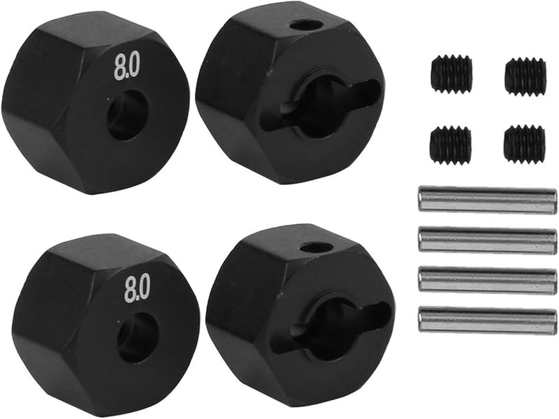 ترقية محور عجلة من سبائك الألومنيوم سداسية 8 ملم لسيارة SCX10 RC كراولر 4 قطع - Image 3