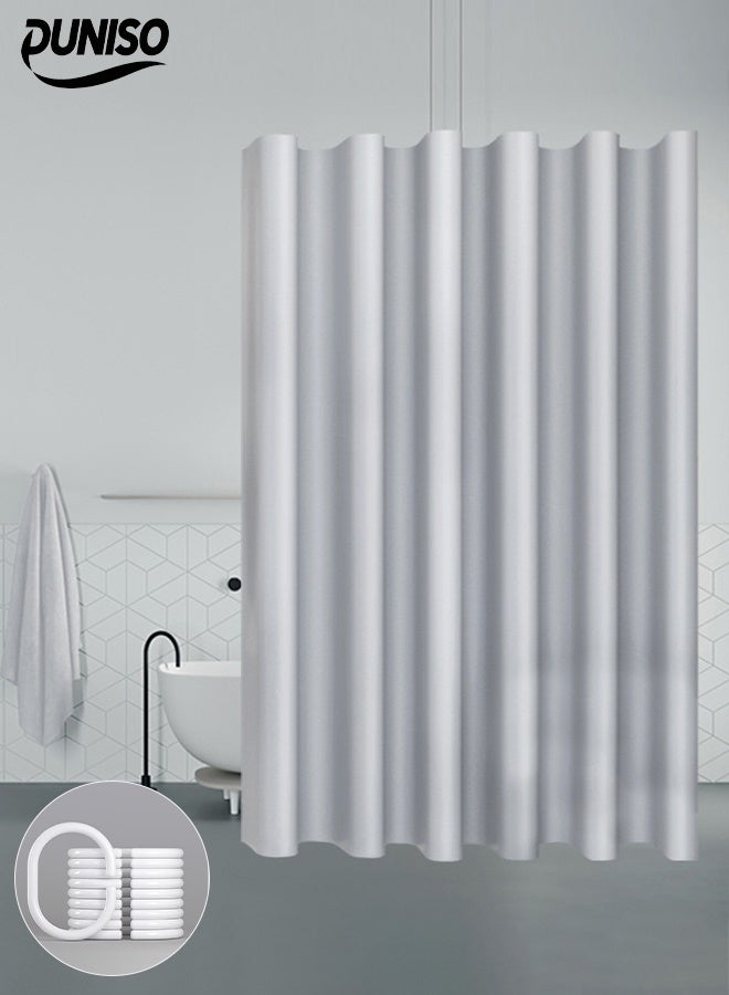DUNISO Waterproof Shower Curtain，Thickened Bathroom Curtains，Waterproof， Anti Fog，Anti Mold，With Hooks，For Bathroom And Bath Tub，150*180cm  - Image 1