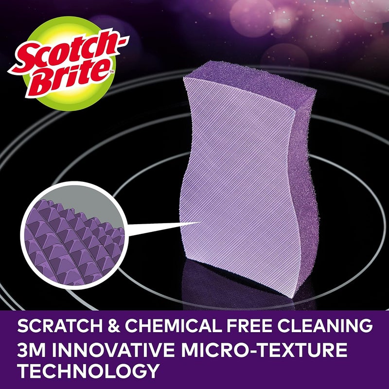 Scotch Brite Glass Cooktop Pad, 1 piece/pack | Scratch and chemical free cleaning | For Glass Stovetops | Tackle Burnt-On Messes | Cleans With Just Water | Kitchen sponge | Scrub - Image 4