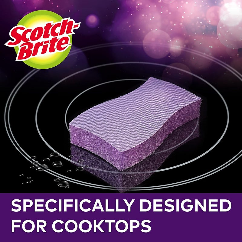 Scotch Brite Glass Cooktop Pad, 1 piece/pack | Scratch and chemical free cleaning | For Glass Stovetops | Tackle Burnt-On Messes | Cleans With Just Water | Kitchen sponge | Scrub - Image 3