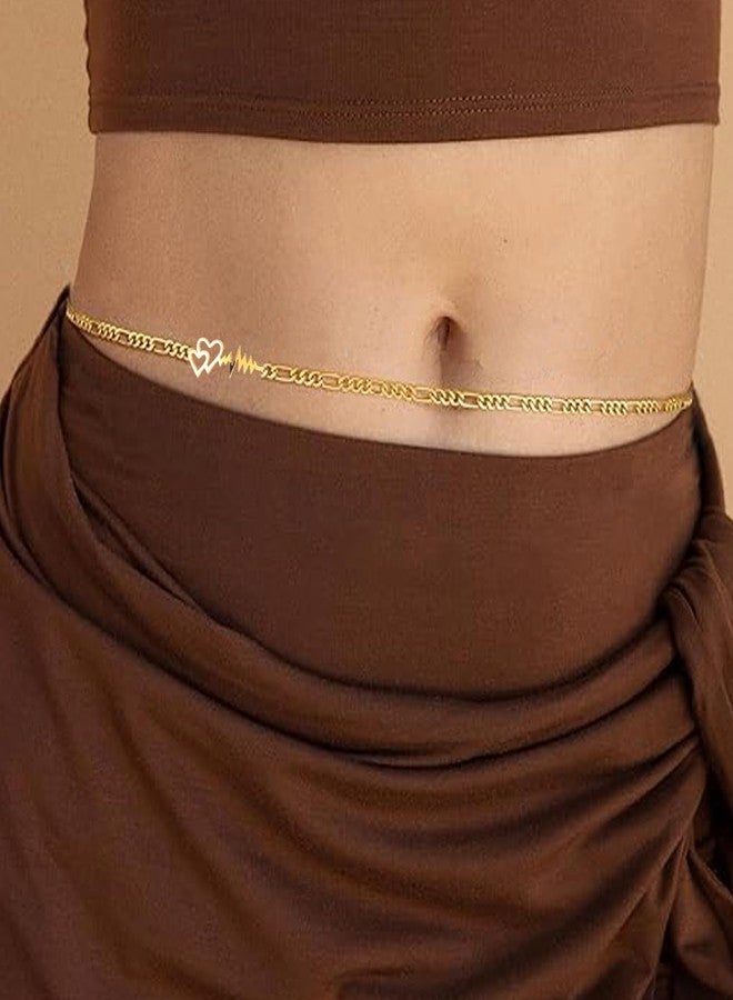 VAMA FASHIONS Gold Plated Adjustable Waist Hip Saree Belt Body kamarband Heartbeat Belly Chain Vaddanam Waistband Jewellery for Girls Women - Image 5