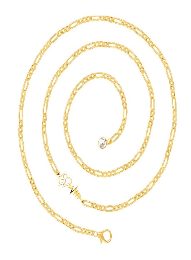 VAMA FASHIONS Gold Plated Adjustable Waist Hip Saree Belt Body kamarband Heartbeat Belly Chain Vaddanam Waistband Jewellery for Girls Women - Image 1