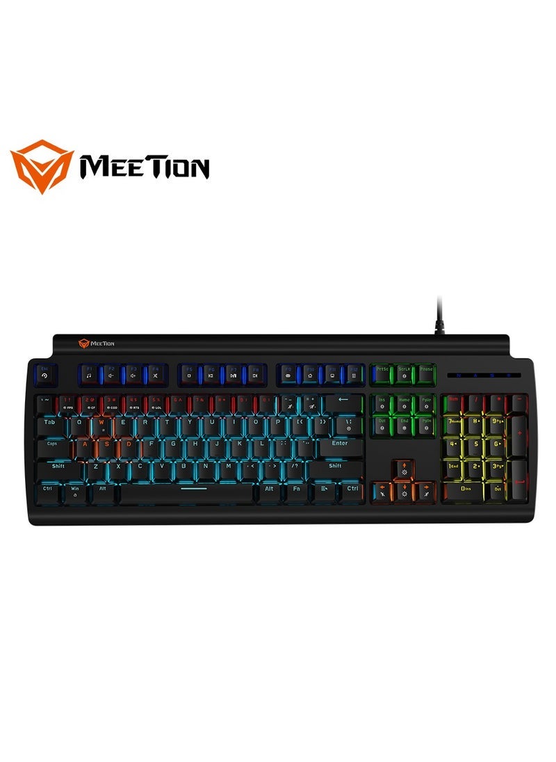 Meetion Meetion MK600 Mechanical Keyboard Anti-ghosting Full keys No. of keys 104/105 Keyboard Type Red switch OS Compatibility Windows XP/Vista/7/8/10  MAC OS X Interface USB  - Image 1