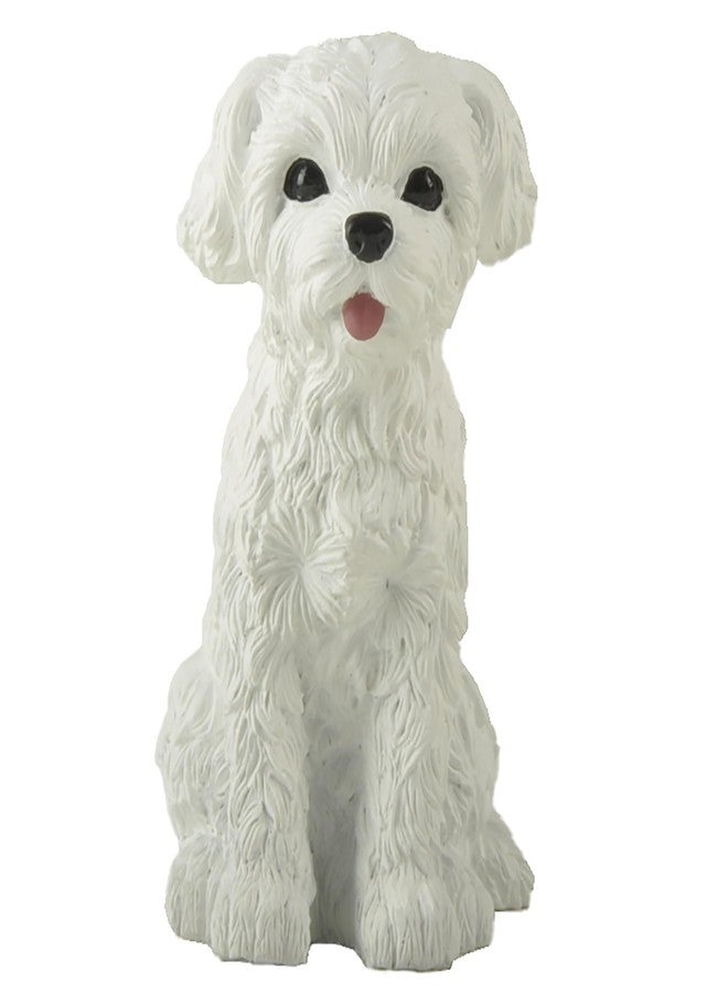 JFSM INC. 3.5" Maltese Puppy Dog Figurine – Realistic Resin Dog Statue, Maltese Lover Gifts for Home Decor, Desktop Office Display, or Wedding Cake Toppers - Image 1