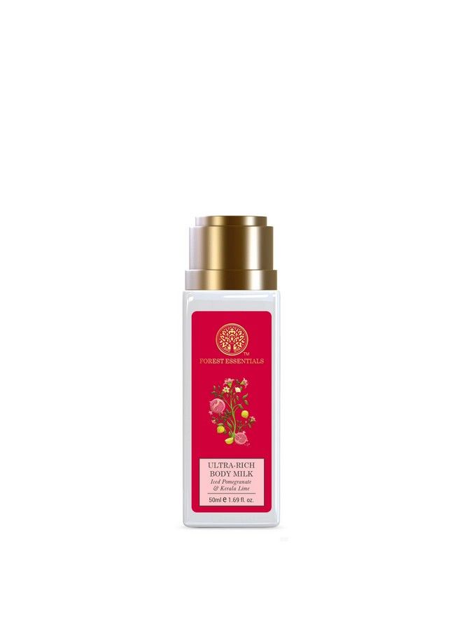Forest Essentials Travel Size Ultrarich Body Milk Iced Pomegranate & Kerala Lime 50Ml (Body Lotion) - Image 1
